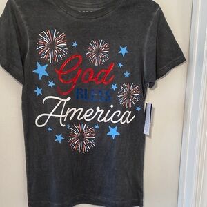 Kids' God Bless America Graphic Tee - Black Unisex